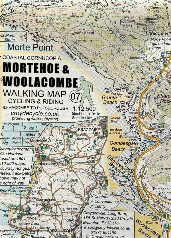 Mortehoe & Woolacombe Walking & Cycling Map