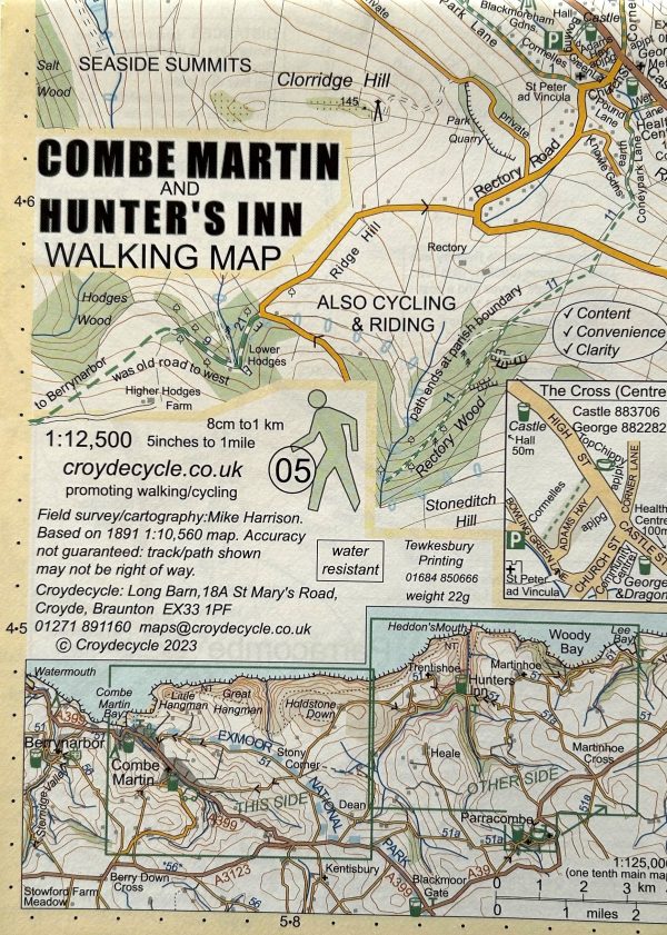 Combe Martin & Hunters Inn Walking Map